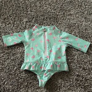 Flamingo Print Kids Swimwear